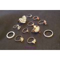 12 x Fashion Rings, Various sizes, See Photos For More Info