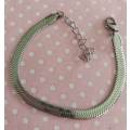 Bracelet, Flat Chain, Stainless Steel, 5mm Wide, Lobster Clasp, 16.5cm+5cm, 1pc