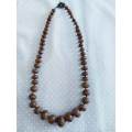 Goldstone Beads, Individually Knotted, Bronze Findings, Toggle Clasp, 52cm