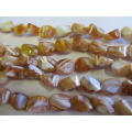 Glass Beads, Fancy, Twisted, Orange, 17mm x 12mm, ±12pc
