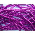 Glass Beads, Splashed, Round, Purple, 6mm, ±70pc