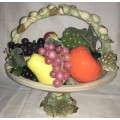 Fruit basket including glass faux fruit