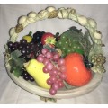 Fruit basket including glass faux fruit