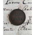 1841 Queen Victoria Half Penny (Lower Canada)