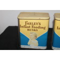 2 x Farley`s infant Feeding Rusk Tins