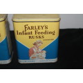 2 x Farley`s infant Feeding Rusk Tins