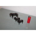 3 Small Metal Horses