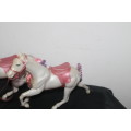 2 Pink and White Horses