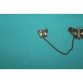 Vintage Japanese 24K Shakudo Damascene Butterfly Scatter Pin 1940`s