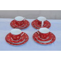Set of 4 Chinese Cake Plate and Cups and saucers