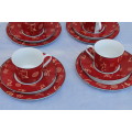 Set of 4 Chinese Cake Plate and Cups and saucers
