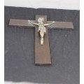 Wooden Cross with Brass Jesus Figure