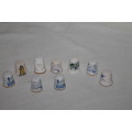 9 Assorted Thimbles Towns