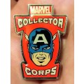 OFFICIAL 2015 FUNKO MARVEL PIN / BADGE COLLECTOR`S CORPS  - CAPTAIN AMERICA 3 X 2CM