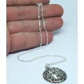 Exquisite and Unique Sterling Silver Medusa Pendant with Sterling Silver Chain