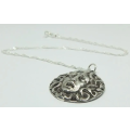 Exquisite and Unique Sterling Silver Medusa Pendant with Sterling Silver Chain