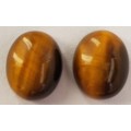 NATURAL GOLD TIGERS EYE OVAL CABOCHON PAIR - 10x8 mm