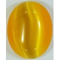 ORANGE CATS EYE OVAL CABOCHON - 10x8mm - SOLD INDIVIDUALLY