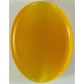 ORANGE CATS EYE OVAL CABOCHON - 10x8mm - SOLD INDIVIDUALLY