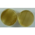 TAUPE CATS EYE ROUND CABOCHON PAIR  - 6mm