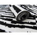 Modern Chenille Large Rug - Black & White