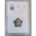 1892 ZAR Kruger 6 Pence Graded MS63