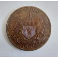 *1889 ZAR Cape of Good Hope Pattern Penny Scarce