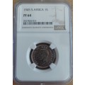 1945 Union of South Africa Proof Shilling NGC Graded PF64