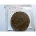 1958 Great Britain 1/2 penny