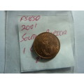 2001 Republic of South Africa 1 cent