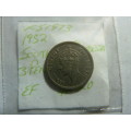 1952 Southern Rhodesia 3 pence
