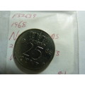 1968 Netherlands 25 cent