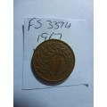 1967 New Zealand 1 cent