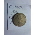 1964 Rhodesia  6 pence / 5 cent