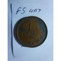 1970 Rhodesia 1/2 cent