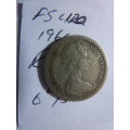 1964 Rhodesia 6 pence / 5 cent