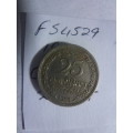 1963 Ceylon 25 cent