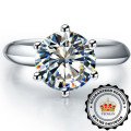 YEOMAN 2 Carat Simulated Diamond Sterling Silver Solitaire Ring. Sizes Available : 6 ; 7 ; 8