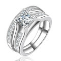 Stunning 1.75 Carat Simulated Diamond Wedding Ring Set (Double Band) . Sizes Available :  6 ; 7 ; 8
