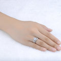 Stunning 1.75 Carat Simulated Diamond Wedding Ring Set (Double Band) . Sizes Available :  6 ; 7 ; 8