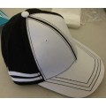 Personalised Embroidered Cap- WHITE & BLACK - BRAND YOUR OWN NAME!!