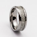 ** CLASS [ R2200  ]** Men's Faux Gibeon Meteorite Inlay Tungsten Ring.  Size 12 / Y
