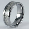 ** CLASS [ R2200  ]** Men's Faux Gibeon Meteorite Inlay Tungsten Ring.  Size 12 / Y