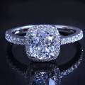 2.00 carat Cushion Cut Simulated Diamond Engagement Ring. Size : 5; 6 ; 7 ; 8 ; 9