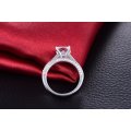 Stunning 1.50 Carat Princess Cut Simulated Diamond Ring Set (Double Band). Sizes Available : 6;7;8