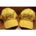 World`s Greatest Dad and Mom - 2 Baseball Cap Combo  -THE IDEAL GIFT FOR MOM and DAD !