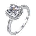 2.00 carat Cushion Cut Simulated Diamond Engagement Ring. Size : 10 / T1/2