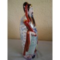 HUGE VINTAGE ORIENTAL HAND PAINTED PORCELAIN FIGURINE 32CM TALL