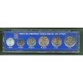 ISRAEL 1973 25 ANNIVERSARY OFFICIAL MINT SET OF 6 COINS