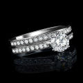 2pc Clear Crystal Ring Set - Size 7 3/4